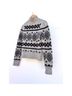 Veronica Beard Fair Isle Gray Ivory Turtleneck Sweater Size XS - photo 8
