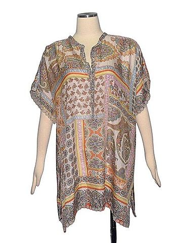 Johnny Was Summer Margarita Short Sleeve Silk Top (view 1)