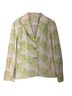 Coldwater Creek 58% Cotton 40% Polyester 2% Spandex 100% Polyester Floral Green Ivory Blazer Size 10 - photo 1