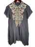 Johnny Was 100% Rayon 100% Polyester Gray Short Sleeve Blouse Size S - photo 1