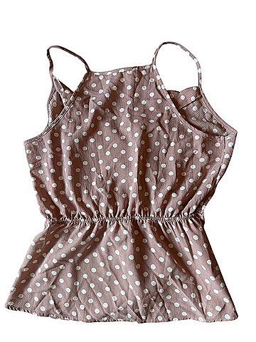 Monteau Polka Dot Wrap Peplum Cami Top Tank Top (view 2)