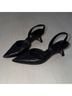 M. Gemi 100% Leather Black Heels Size 7 1/2 - photo 6