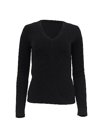 Ralph Lauren Ralph Lauren Black Label V-Neck Sweater in Black Cashmere (view 1)