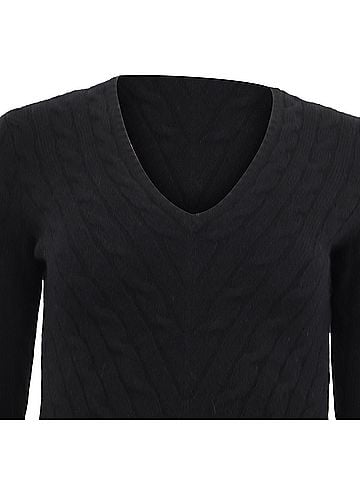 Ralph Lauren Ralph Lauren Black Label V-Neck Sweater in Black Cashmere (view 2)