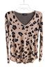 Grace Animal Print Brown Black Long Sleeve Blouse Size M - photo 1