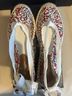 Brooks Brothers 100% Fabric Floral Red White Black Wedges Size 9 - photo 3