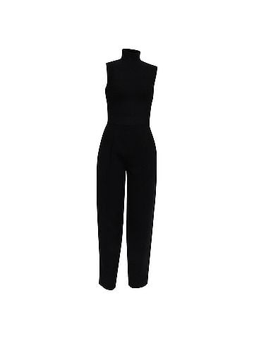 Herve Leger Herve Leger Turtleneck Jumpsuit in Black Nylon (view 1)