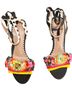 Betsey Johnson Multi Color Black Pink Yellow Green Orange Heels Size 7 1/2 - photo 1