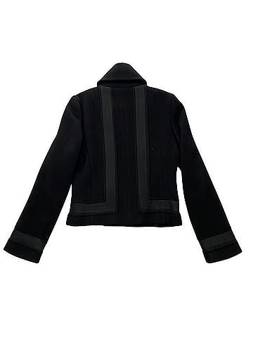 Pink Tartan Midnight Navy Wool Coat Jacket (view 2)