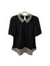 Adrianna Papell Leopard Print Solid Black Tan Casual Sweaters Size S - photo 1