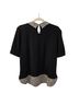Adrianna Papell Leopard Print Solid Black Tan Casual Sweaters Size S - photo 2