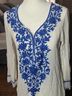 Ella Moss Floral White Blue Swimsuit Cover Up Size M - photo 8