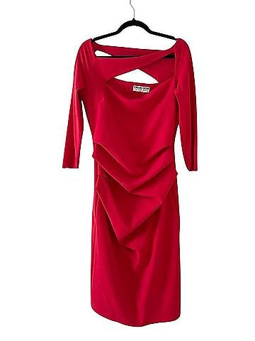 Chiara Boni La Petite Robe Kate Ruffled Three-Quarter Sleeve Cocktail Dress (view 1)