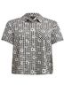 Torrid Graphic Checkered-gingham Floral Black White Short Sleeve Button-Down Shirt Size 2X - photo 1