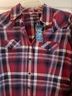 Cruel Girl Plaid Red White Blue Button-Down Shirt Size M - photo 3