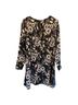 Free People 100% Polyester Floral Black Gray Ivory Blue Casual Dress Size 4 - photo 2