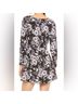 Free People 100% Polyester Floral Black Gray Ivory Blue Casual Dress Size 4 - photo 5