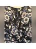 Free People 100% Polyester Floral Black Gray Ivory Blue Casual Dress Size 4 - photo 6