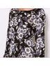 Free People 100% Polyester Floral Black Gray Ivory Blue Casual Dress Size 4 - photo 4