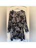 Free People 100% Polyester Floral Black Gray Ivory Blue Casual Dress Size 4 - photo 8
