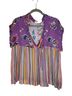 Ivy Jane 100% Rayon Floral Stripes Purple Multi Color Blouse Size L - photo 1