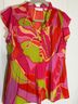 Sunny Leigh 100% Polyester Floral Multi Color Short Sleeve Blouse Size M - photo 5