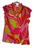 Sunny Leigh 100% Polyester Floral Multi Color Short Sleeve Blouse Size M - photo 1