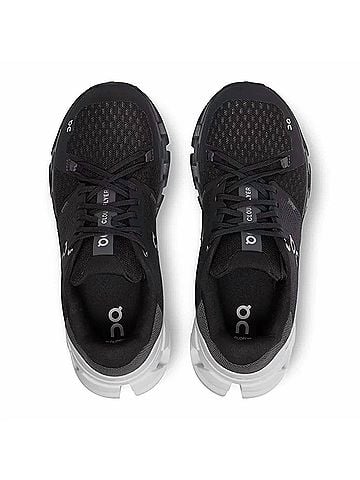 On Women's Cloudflyer 4 Running Shoes in Blackwhite (view 2)