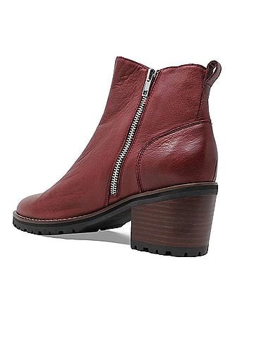 Django & Juliette Women's Birdi Ankle Boots in Burgandy-Brown Leather (view 2)