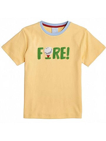 Bella Bliss Kid's Applique Pima Tee 4 Mo in Yellow (view 1)