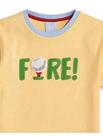 Bella Bliss Kid's Applique Pima Tee 4 Mo in Yellow (view 2)