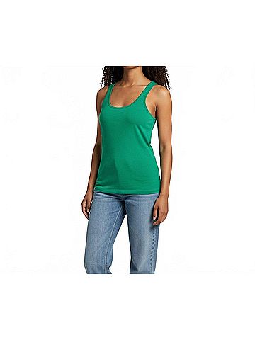 Ambar Square Neck Slim Fit Tank Top in Green (view 2)