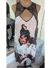 Guess 100% Polyester Floral Black Ivory Orange Cocktail Dress Size M - photo 11
