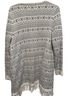 Natural Reflections Fair Isle Gray White Cardigan Size L - photo 2