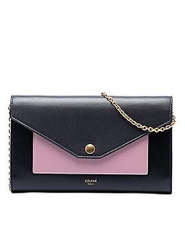 Céline Bicolor Leather Pocket Envelope Wallet On Chain (view 1)