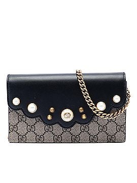 Gucci GG Supreme Peony Pearly Wallet On Chain (view 1)