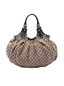 Gucci GG Canvas Studded Pelham Hobo Bag (view 1)