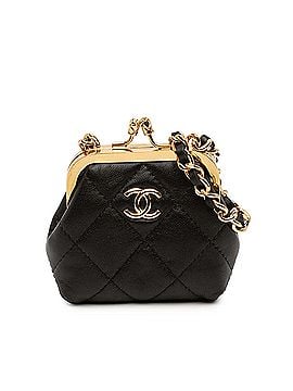 Chanel CC Quilted Lambskin Kiss Lock Clutch with Chain (view 1)