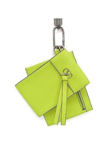 Valentino Garavani Valentino Garavani Smartphone Holder Women,Men Leather Pouch Fluorescent Yellow (view 1)