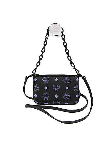 MCM MCM Color Splash Visetos Mini Pouch MYZCSSX01U4001 Women's Leather Handbag,Shoulder Bag Black,Purple (view 1)
