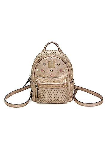 MCM MCM BEBE BOO MWK6SVE88NW001 Women's Leather Backpack,Shoulder Bag Pink Gold (view 1)