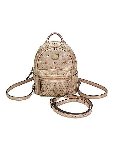 MCM MCM BEBE BOO MWK6SVE88NW001 Women's Leather Backpack,Shoulder Bag Pink Gold (view 2)