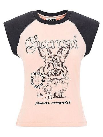 Ganni Bunny Short Sleeve T-Shirt (view 1)