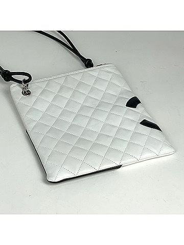 Chanel Chanel Cambon Line Shoulder Bag, Coco Mark, Leather, White, Women's (view 2)