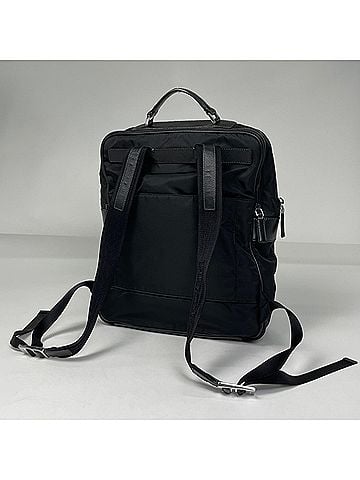 Prada Prada PRADA Logo Plate Backpack Business Nylon Nero (Black) Men's (view 2)