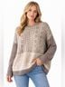 Peruvian Connection 100% Pima Cotton Fair Isle Brown Ivory Pullover Sweater Size S - photo 3
