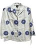 Connie Roberson 100% Linen Floral White Blue Jacket Size S - photo 1