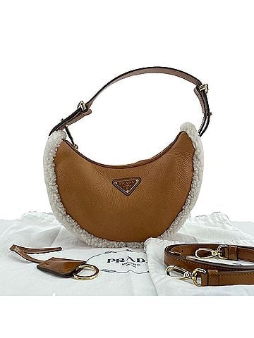 Prada Prada PRADA Arche Small Shoulder Bag Brown (view 1)