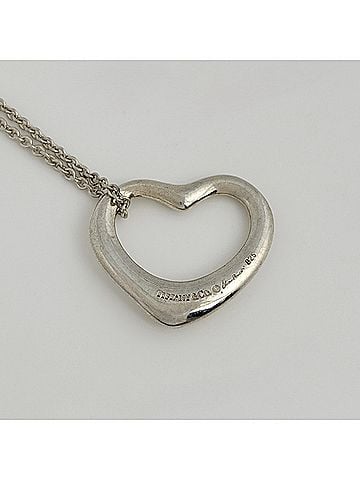 Tiffany & Co. Tiffany &amp; Co. Open Heart Necklace, Sterling Silver 925, Silver, Women's (view 2)
