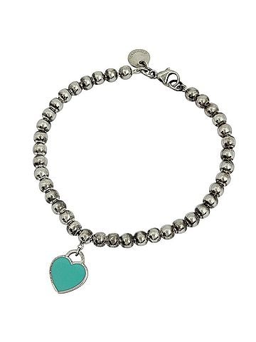 Tiffany & Co. Tiffany &amp; Co. Return to Mini Heart Bracelet with Ball Chain, Sterling Silver 925, Women's. (view 1)